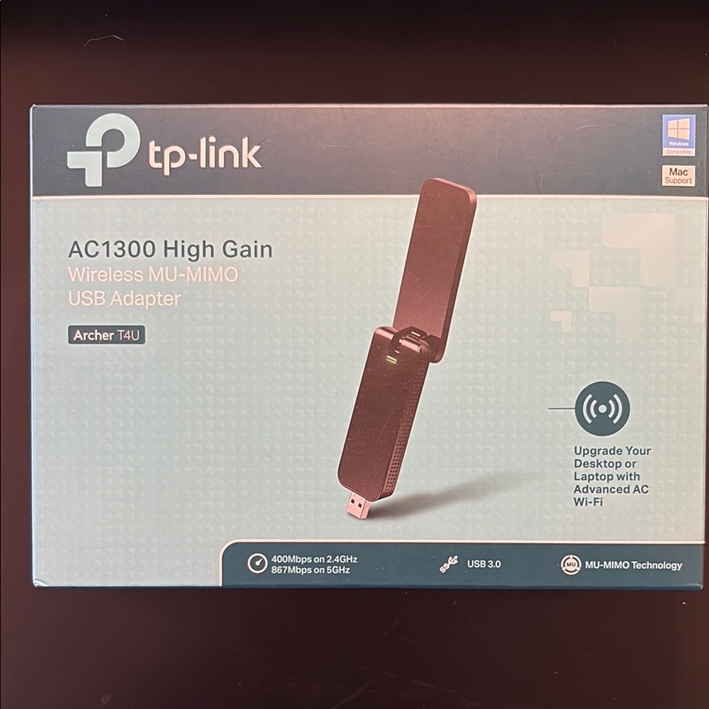 TP-Link Black USB Wi-Fi Adapter High Gain Networking